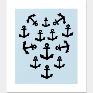 Anchor pattern Posters and Art